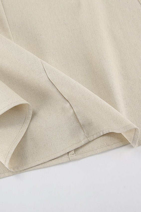 Beiges, einfarbiges, gerade geschnittenes Schlauchkleid