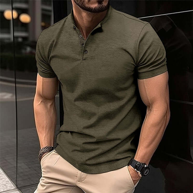 Herren Henley Poloshirt - Atmungsaktiv & Elegant