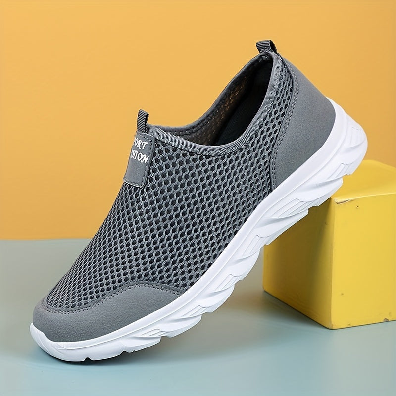 Hellgraue atmungsaktive Mesh-Schuhe - Tom
