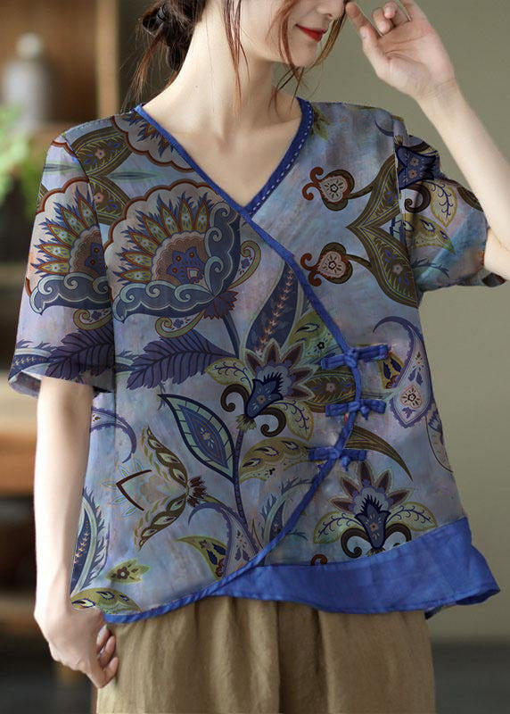 Sorrel | Simple Print Ramie Oriental Sommer Tops