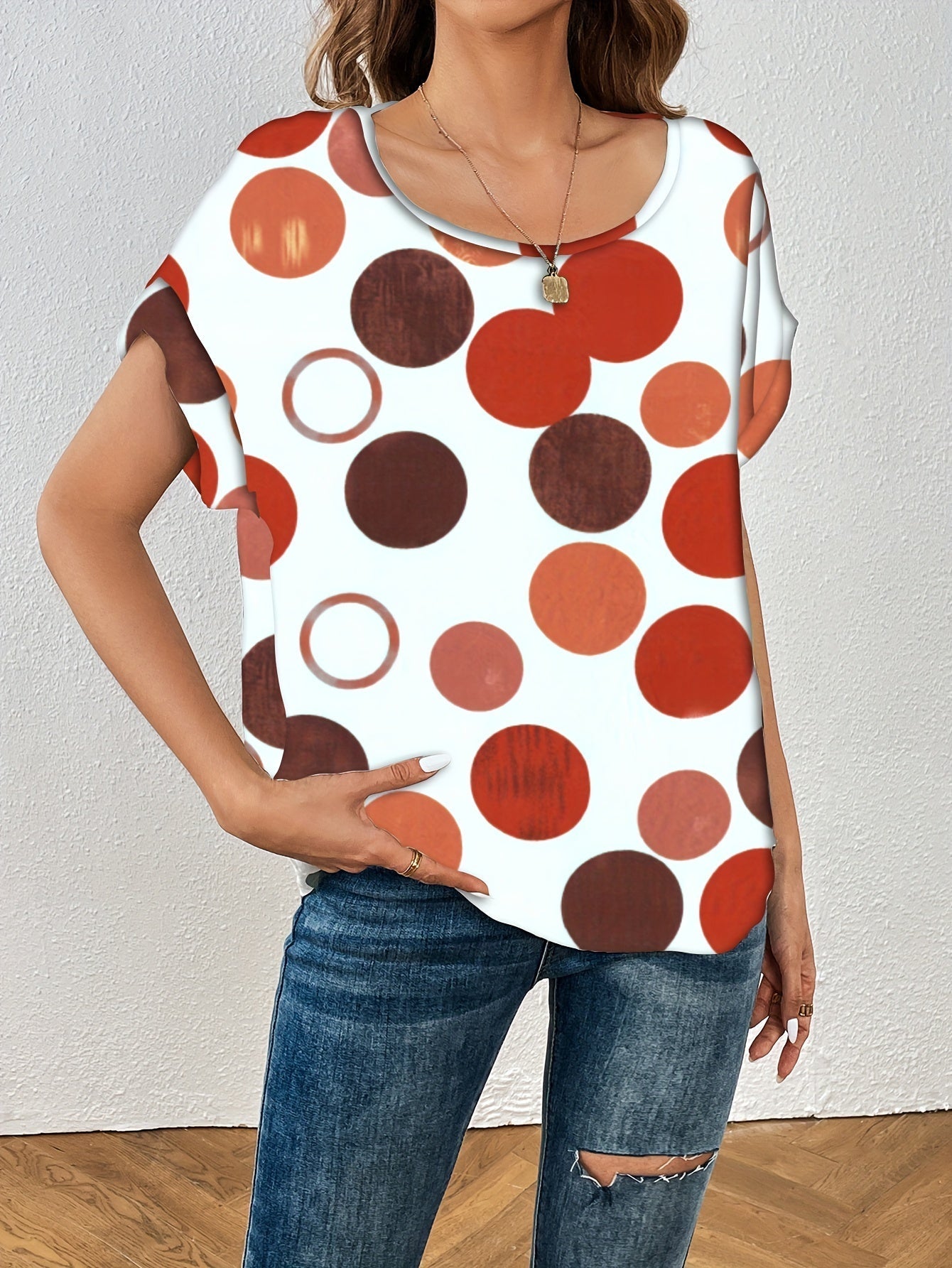 Weiße Polkadot-Bluse - Zoë
