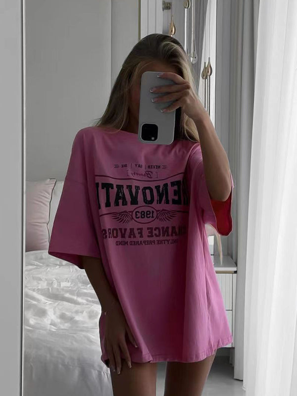 Rosa, übergroßes T-Shirt „Renovate“