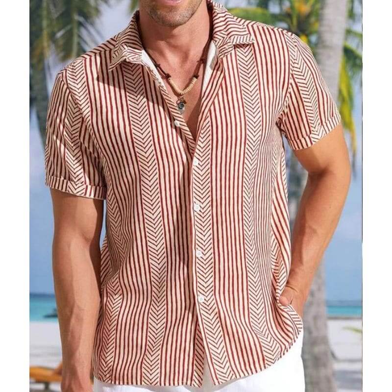 Lässiges Kurzarmhemd Herren Retro-Look