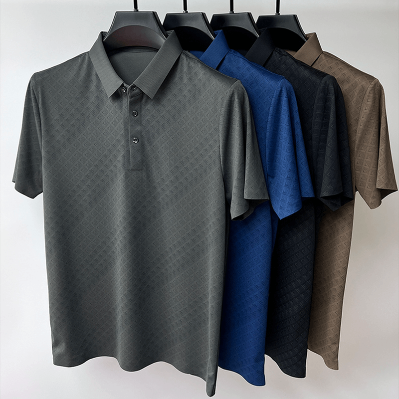 Elegantes Herren-Poloshirt mit Kreuzstichmuster
