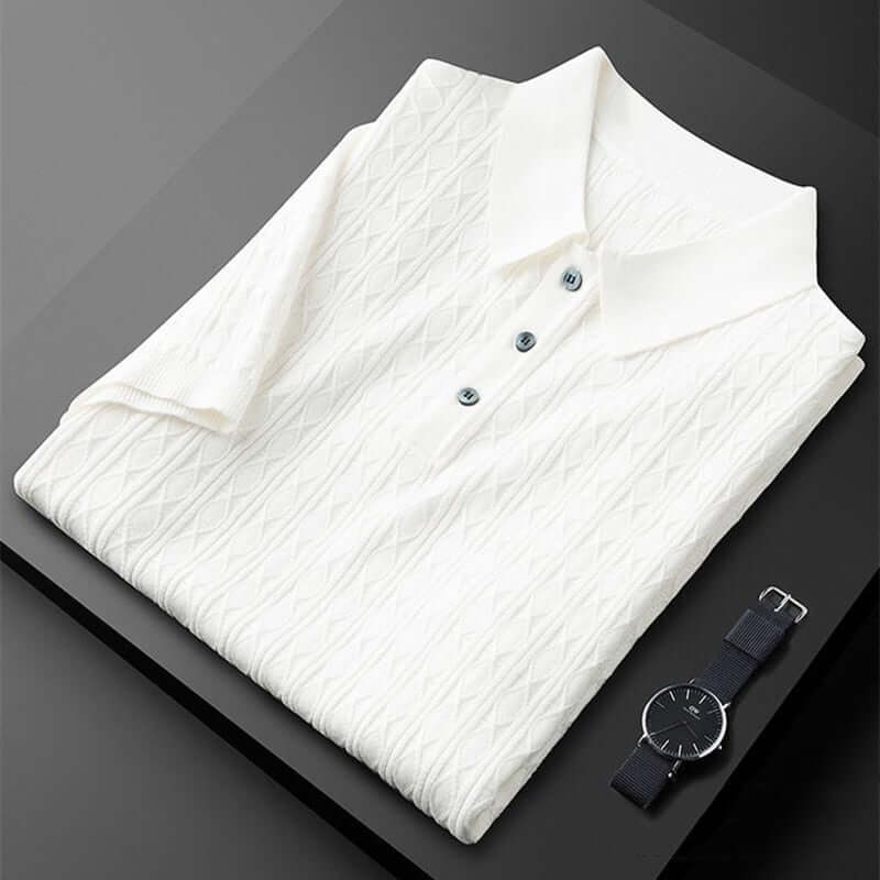 Elegantes Herren-Poloshirt mit Diamantstrick