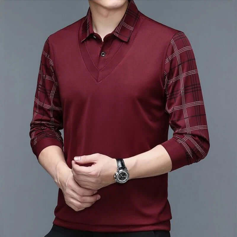 Klassisches Herren Langarm Poloshirt