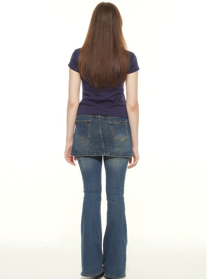 Trendy, vielseitiges T-Shirt mit Landschaftsdruck