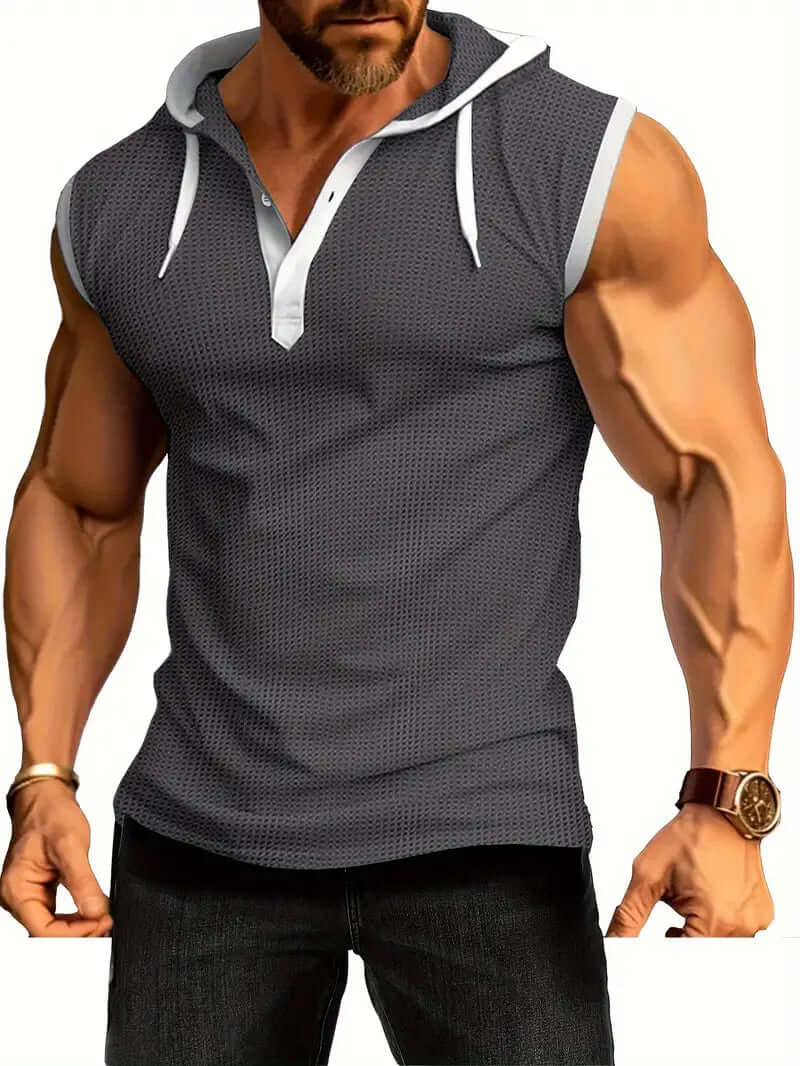 Ärmelloses Kapuzen-Muskelshirt für Herren