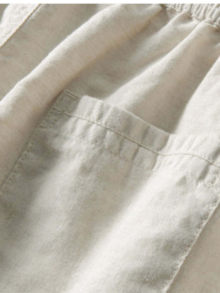 Elegantes Jacquard-Hemd & Leinenhose Set Herren