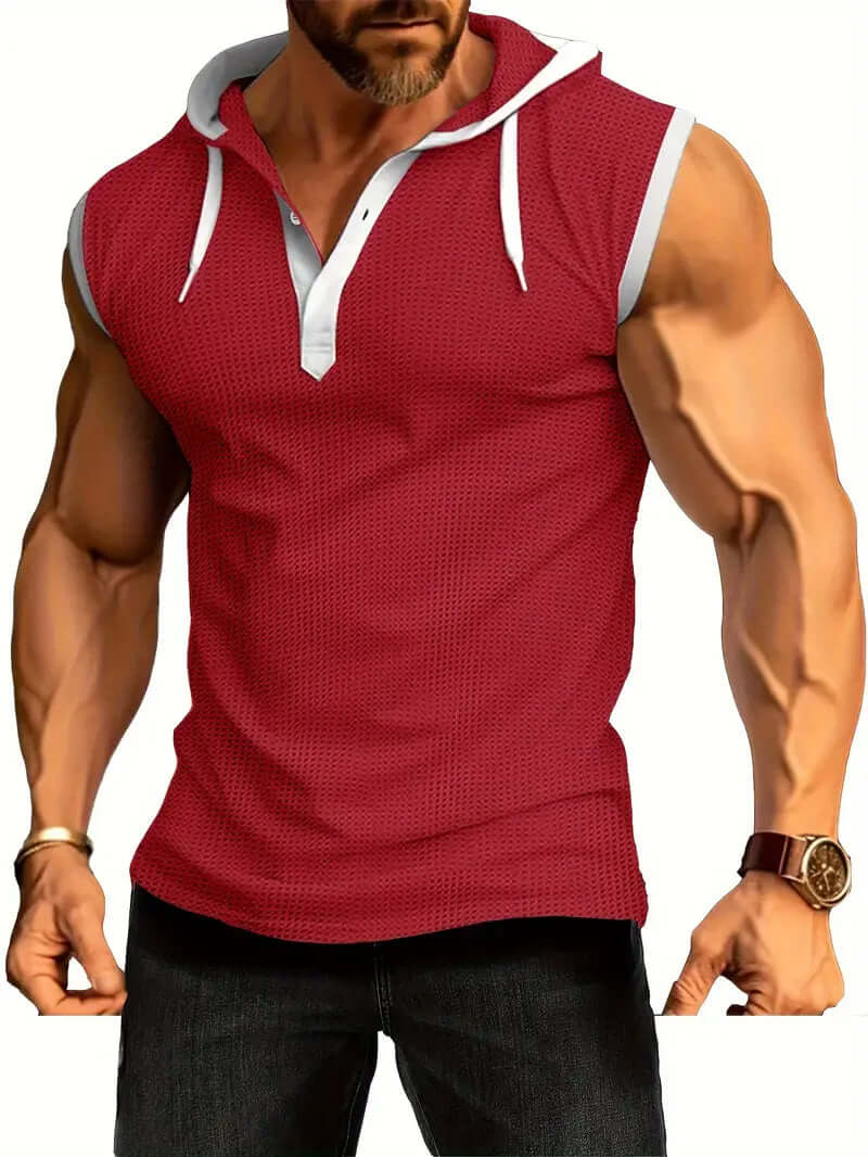 Ärmelloses Kapuzen-Muskelshirt für Herren