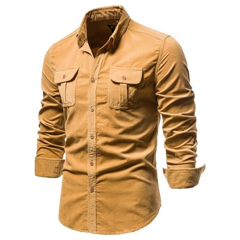 Luxuriöses Herren Samt Slim-Fit Hemd