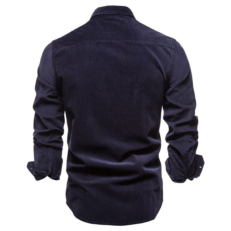 Luxuriöses Herren Samt Slim-Fit Hemd