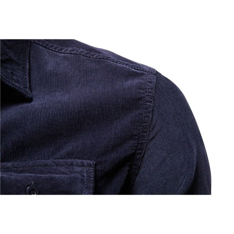 Luxuriöses Herren Samt Slim-Fit Hemd
