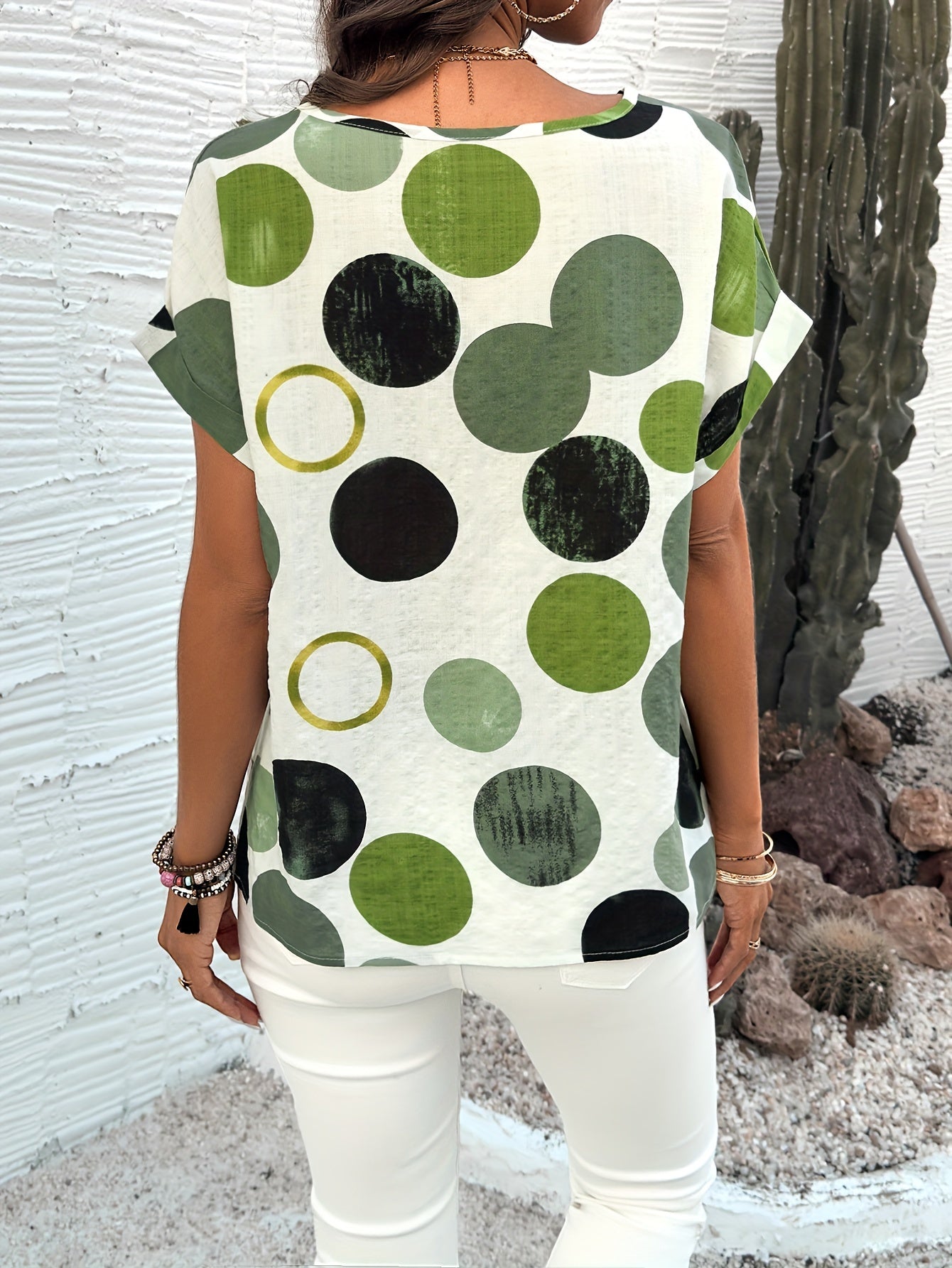 Weiße Polkadot-Bluse - Zoë