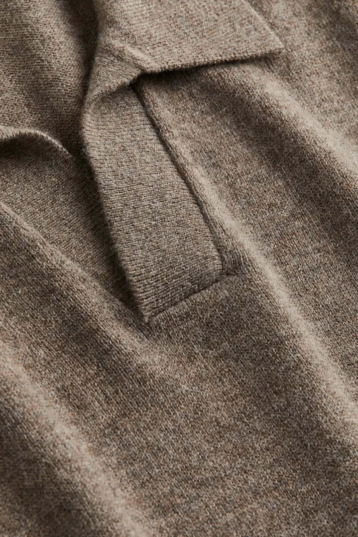 Herren Langarm Poloshirt V-Ausschnitt