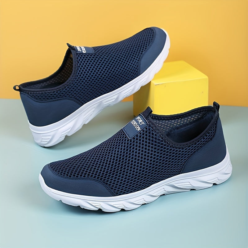 Hellgraue atmungsaktive Mesh-Schuhe - Tom