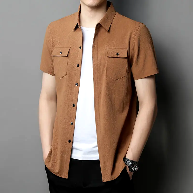 Lawrance - Khaki Baumwollmischung Hemd