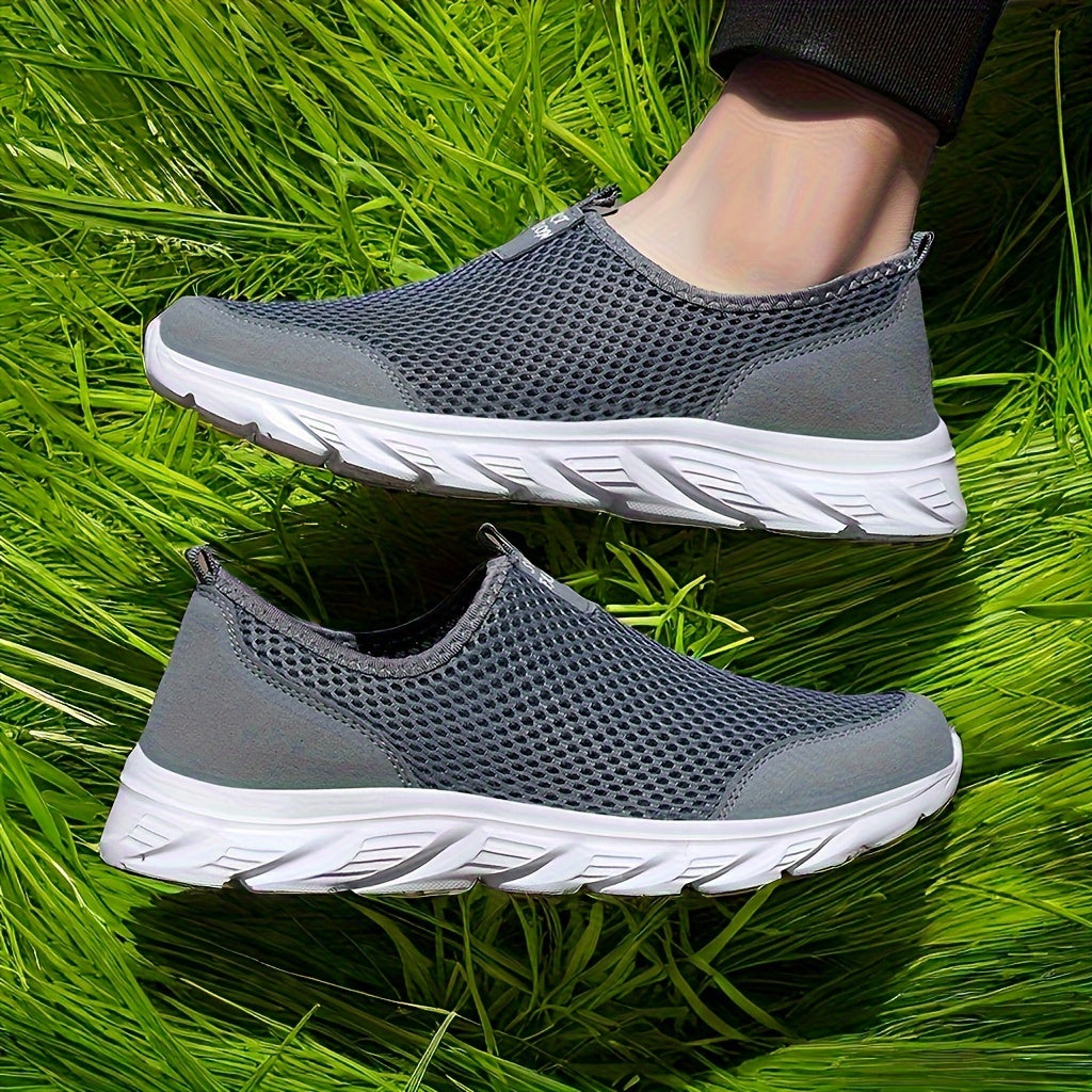 Hellgraue atmungsaktive Mesh-Schuhe - Tom