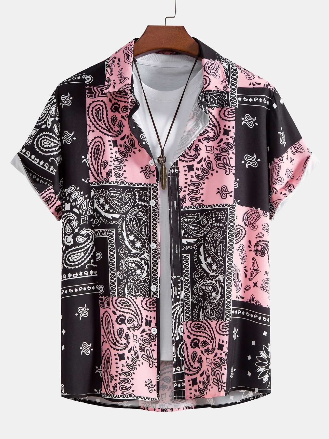 Bedrucktes Button-Down Hemd für Herren