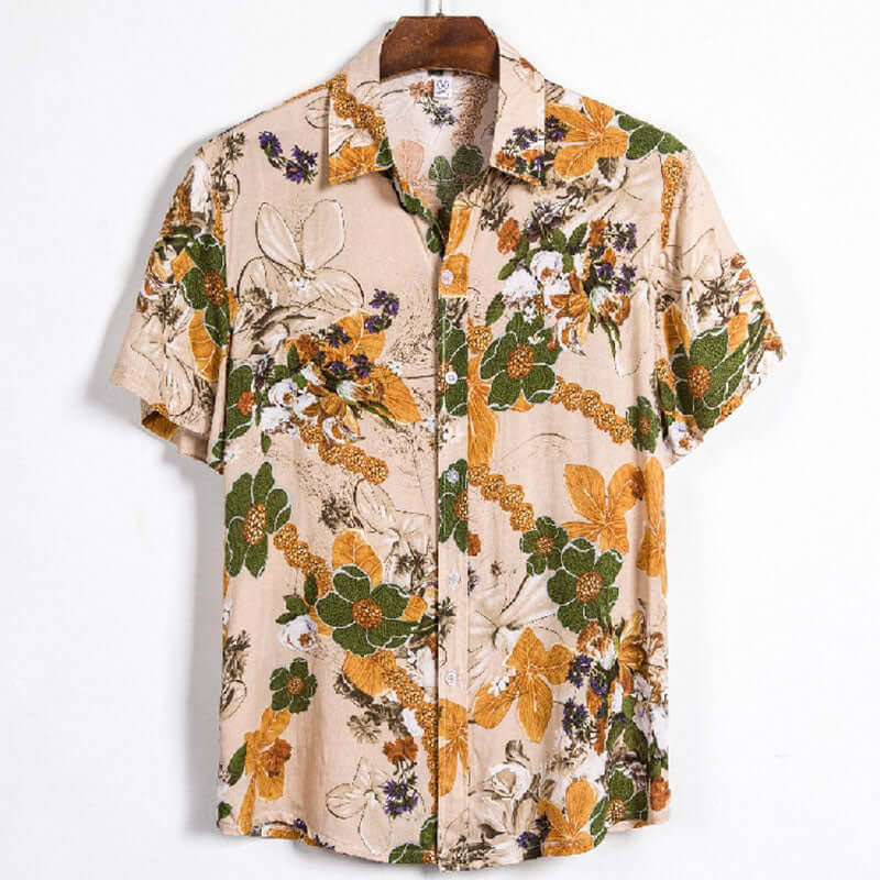 Stylisches Herren Kurzarmhemd mit Vintage Druck