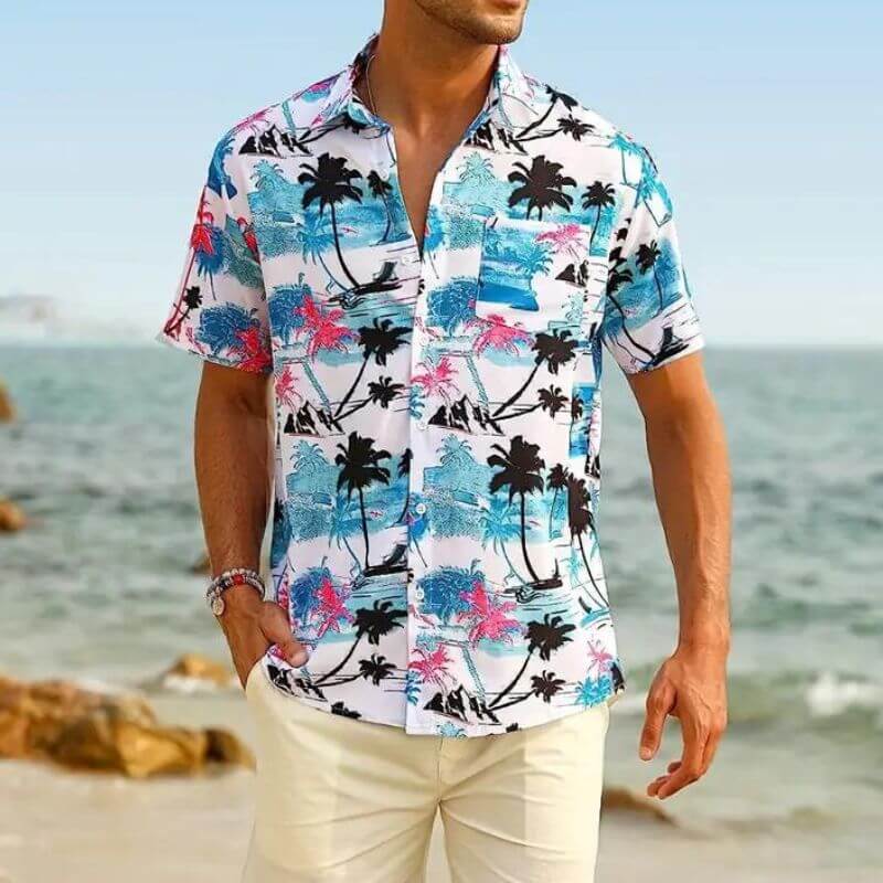 Stylisches Herren Kurzarmhemd Cancun-Stil