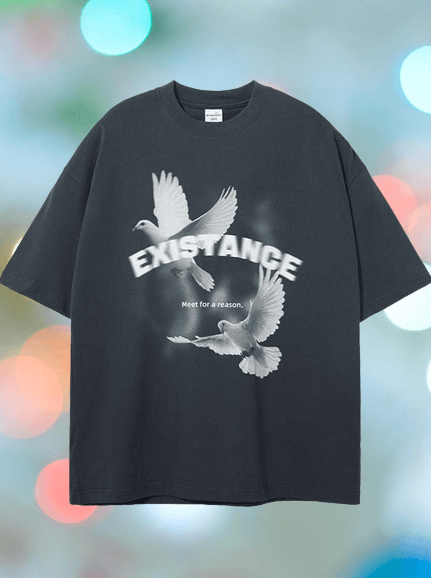 Friedenstauben-Print T-Shirt Herren - Kurzarm Sommertop