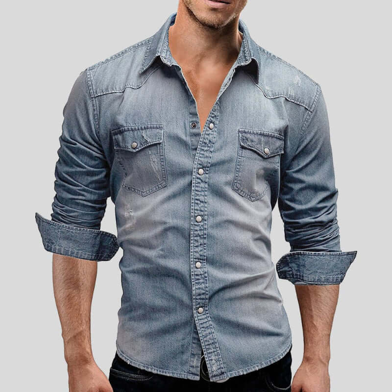Herren Jeanshemd Casual