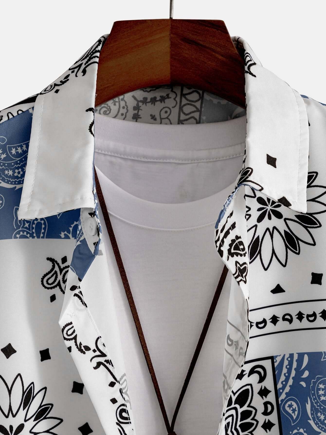 Bedrucktes Button-Down Hemd für Herren