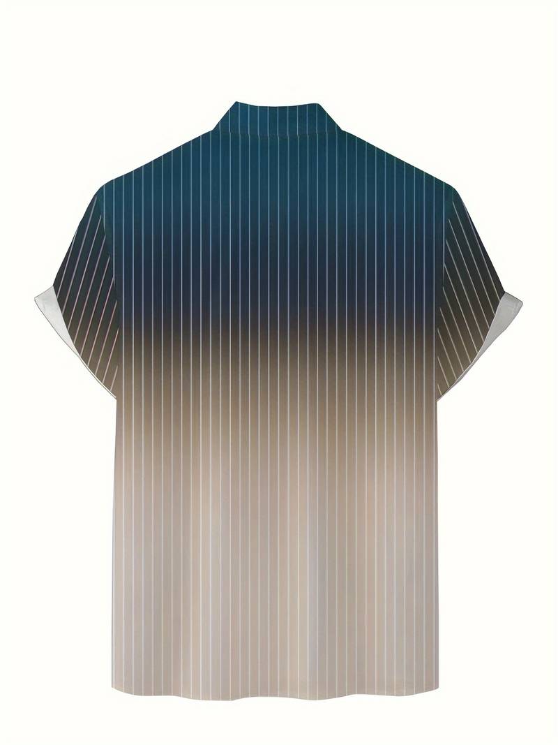 Kurzarm-Button-Down-Shirt mit Farbverlauf