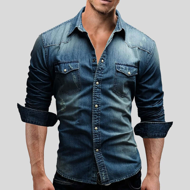 Herren Jeanshemd Casual