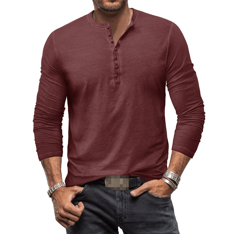 Langarm Henley-Shirt für Herren