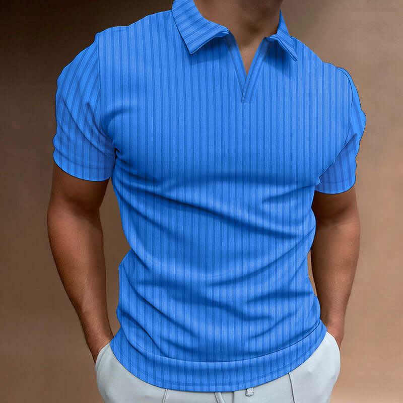 Gestreiftes Herren-Poloshirt Kurzarm Baumwolle