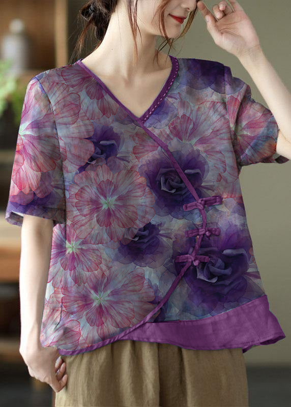 Sorrel | Simple Print Ramie Oriental Sommer Tops