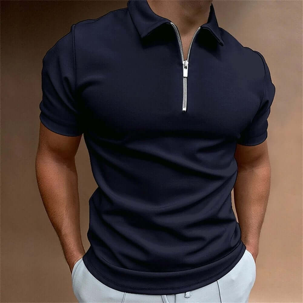 Elegantes Zip-Up-Polohemd für Herren