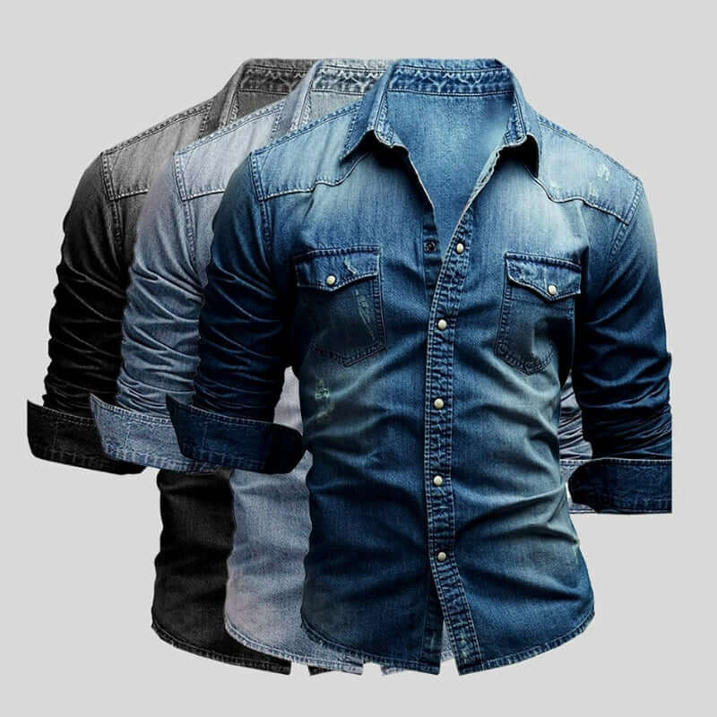 Herren Jeanshemd Casual