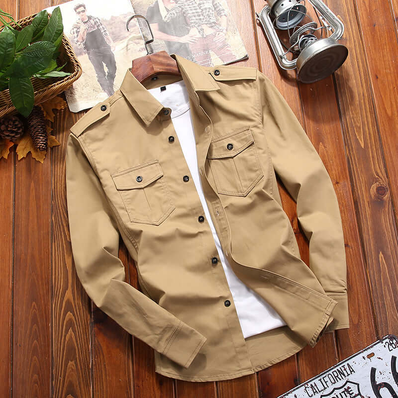 Herrenhemd Vintage Cargo-Stil