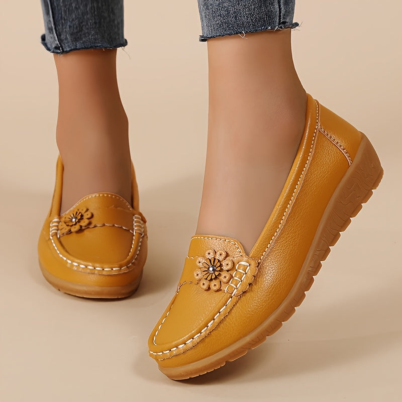 Weiße Blumen-Loafers - Sofie