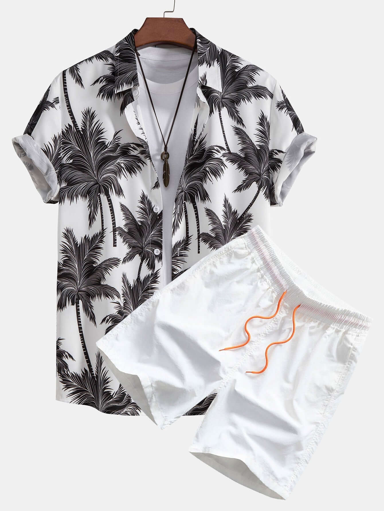 Baumdruck Hemd & Shorts Set Herren