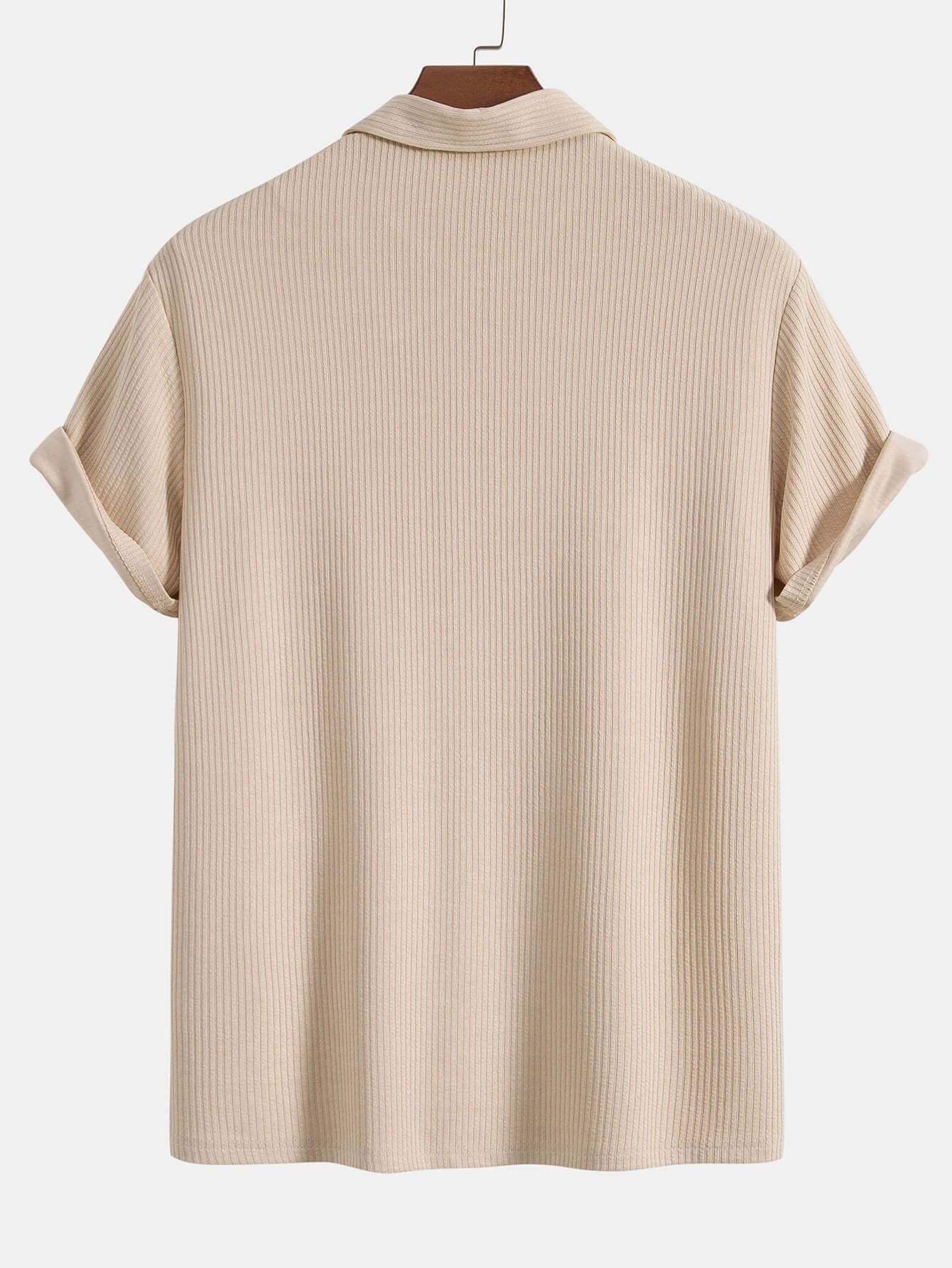 Geripptes Polo-Shirt mit Reißverschluss