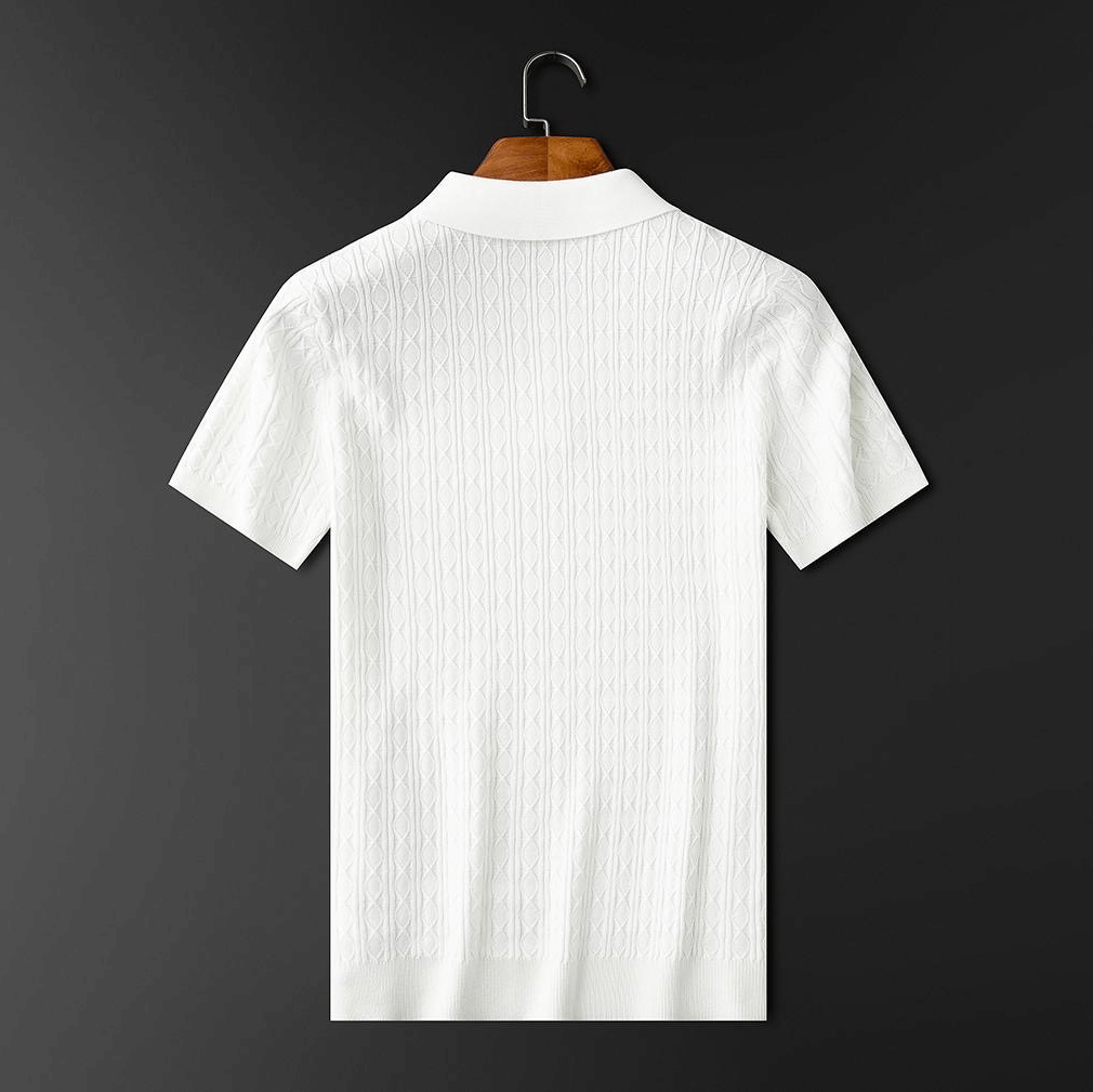 Elegantes Herren-Poloshirt mit Diamantstrick