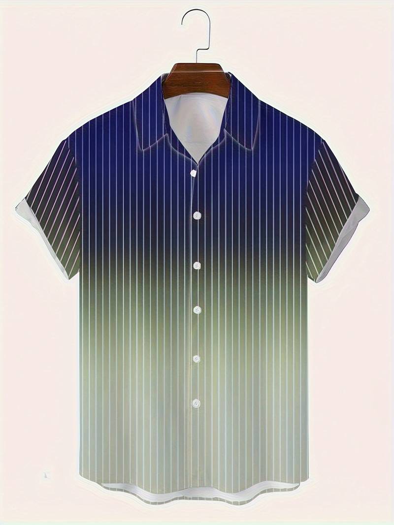 Kurzarm-Button-Down-Shirt mit Farbverlauf