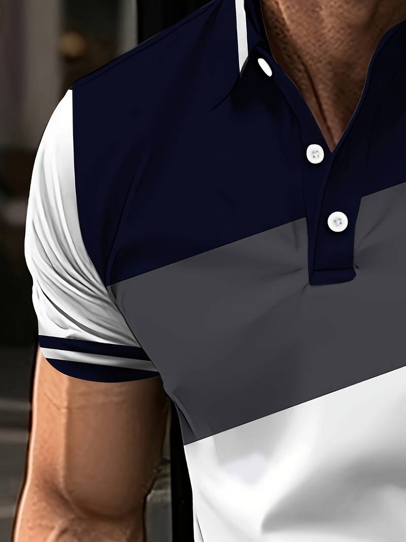 Golf-Top Herren- Kontrastfarbdruck