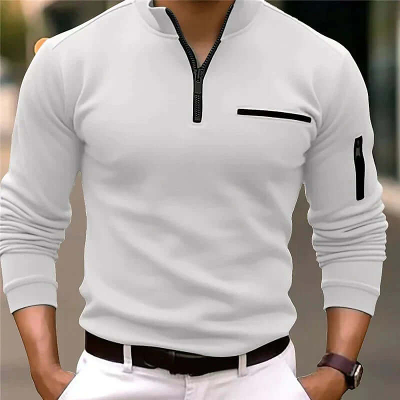 Herren Poloshirt mit 1/4 Reißverschluss
