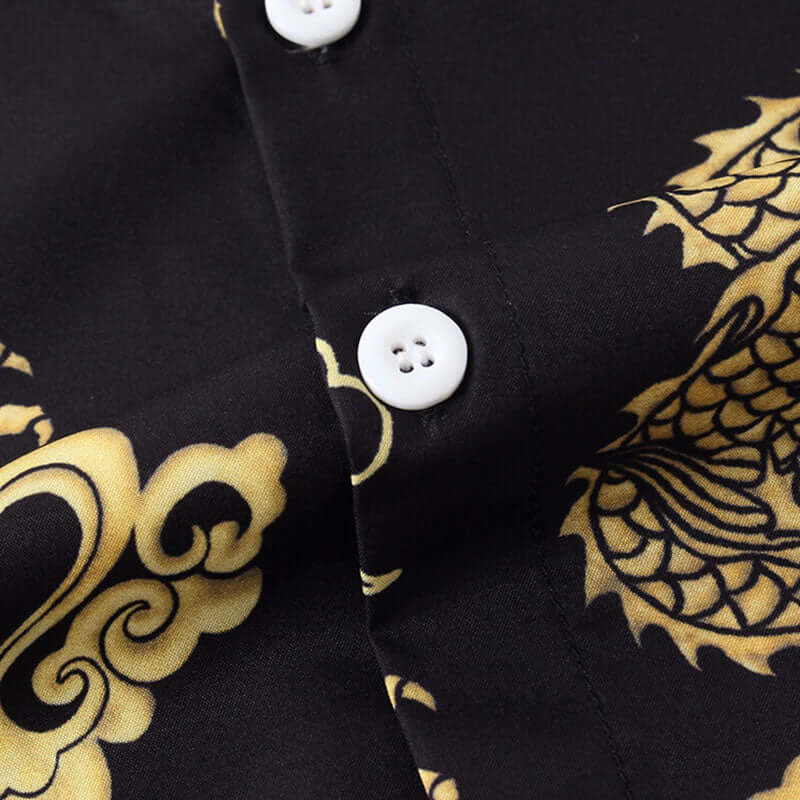 Komfortables Herren Kurzarm Hemd mit Drachen Design