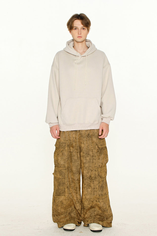 Winter-Sweatshirt mit Kapuze in Volltonfarbe