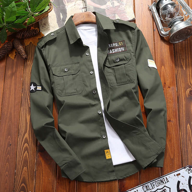 Herrenhemd Vintage Cargo-Stil