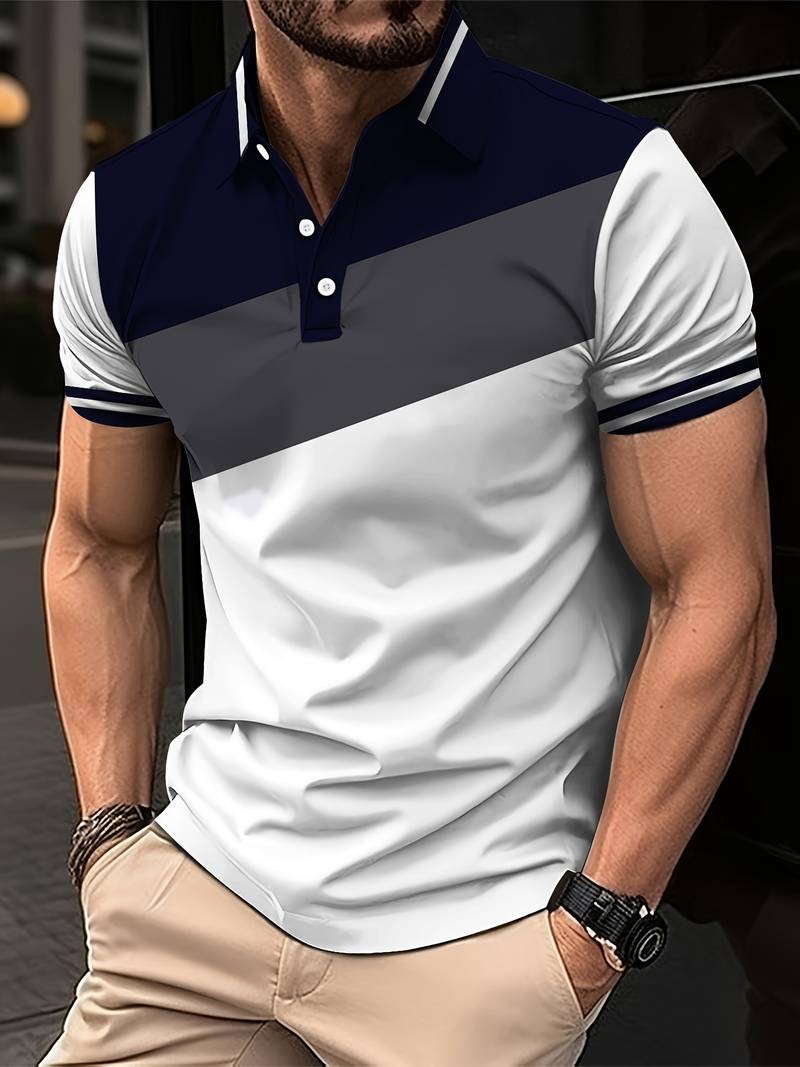 Golf-Top Herren- Kontrastfarbdruck