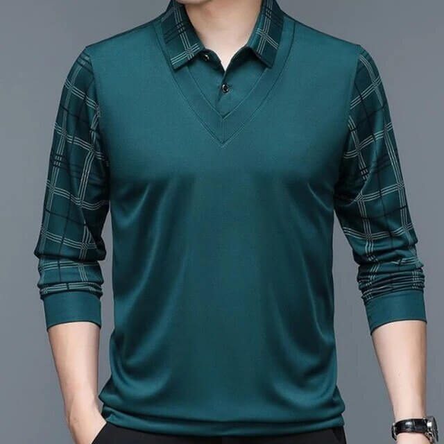 Klassisches Herren Langarm Poloshirt