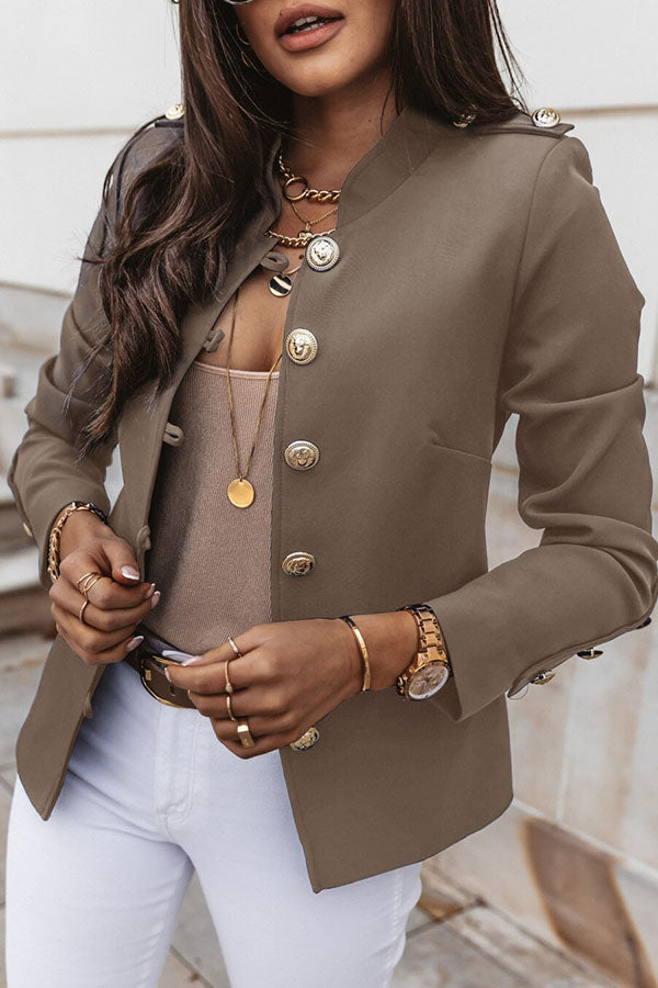 Zweireihiger Blazer mit Goldknöpfen Für Frauen