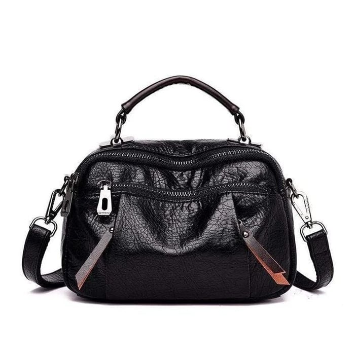 Handgefertigte Tasche aus Weichem Leder mit Mehreren Taschen